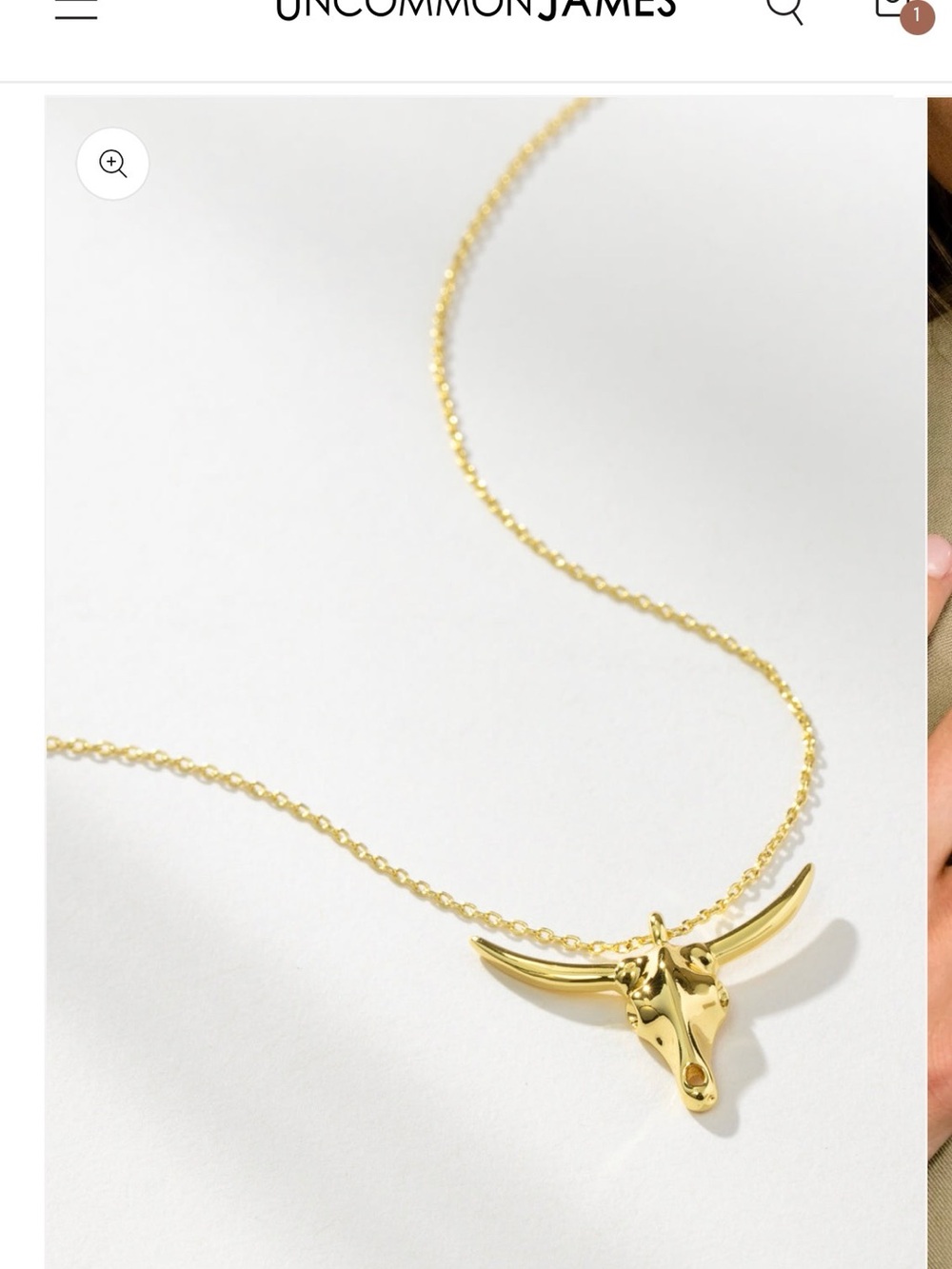 Uncommon James Gold Longhorn Pendant Necklace